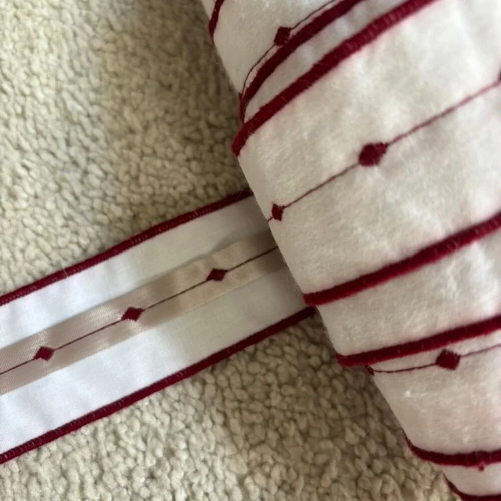 PER YARD Vintage Striped and Dots red and white sewing trim